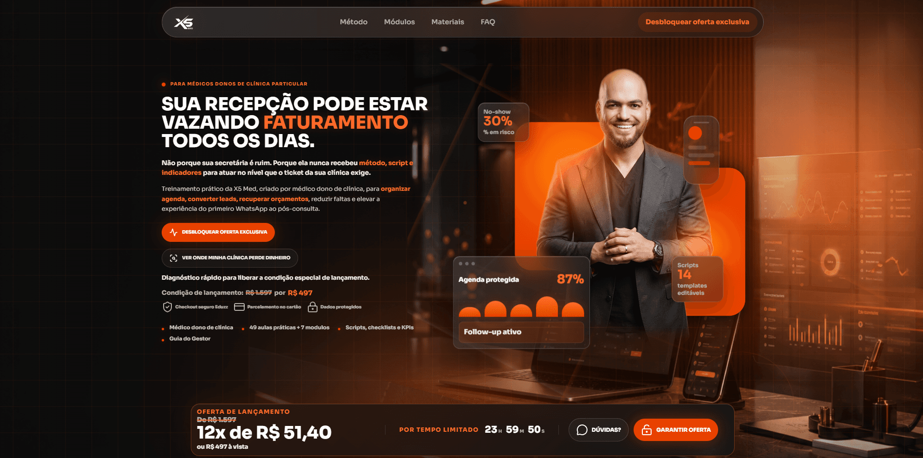 Página do projeto Gestão de Recepção